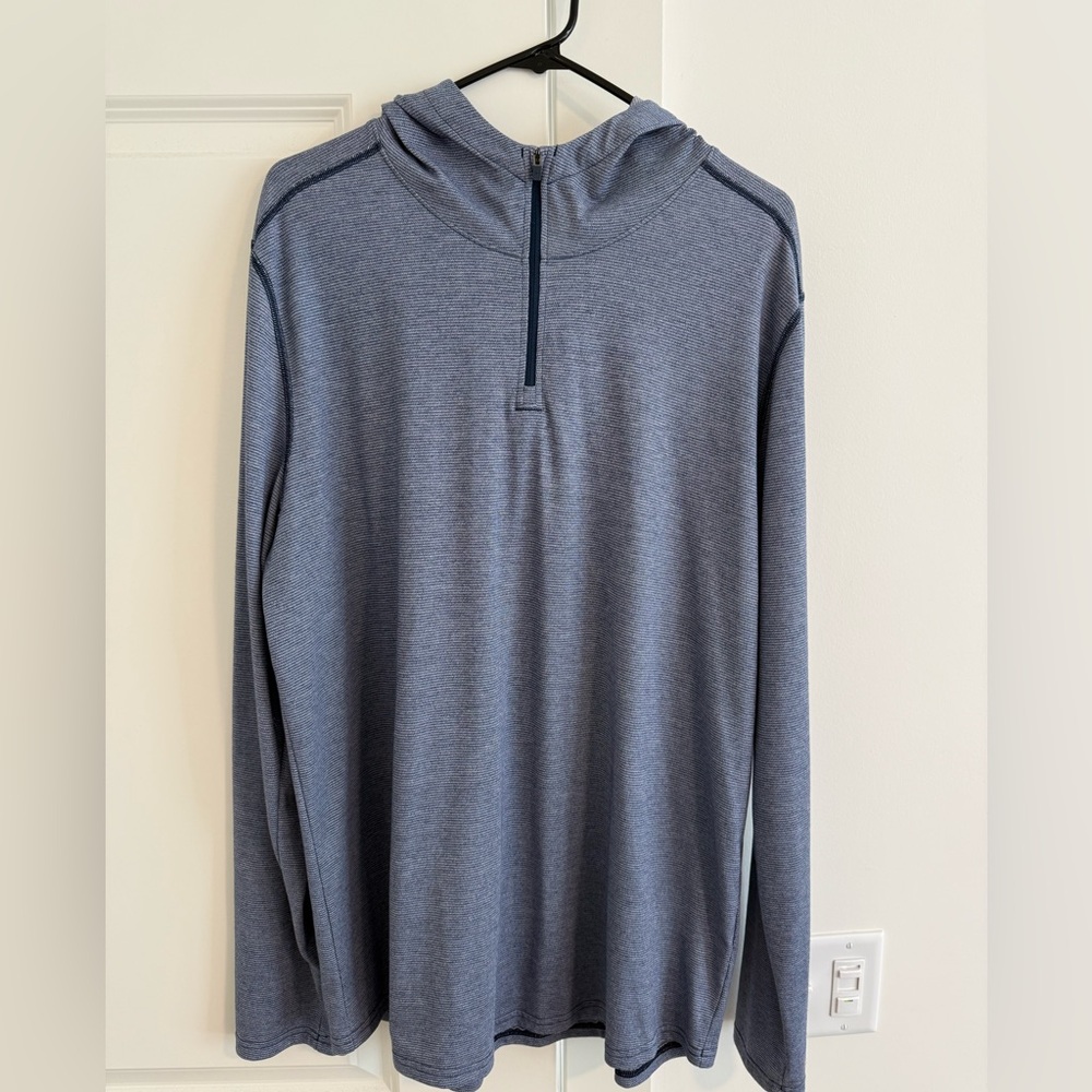 Mens Under Armour Heat Gear Quarter-Zip Hoodie - Blue 2XL